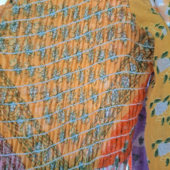 RARE VINTAGE PATCHWORK BANDANA PRINT MAXI DRESS 1970's BOHO HIPPIE SIZE XS / S - Picture 5 of 8